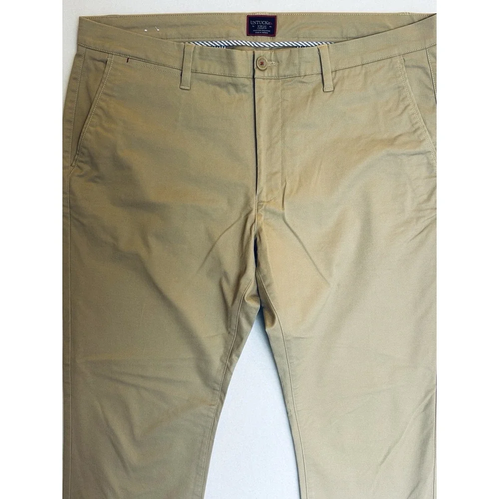Untuckit‎ Mens Chino Pants Size 38x32 St. Clair Straight Leg Tan Cotton Blend